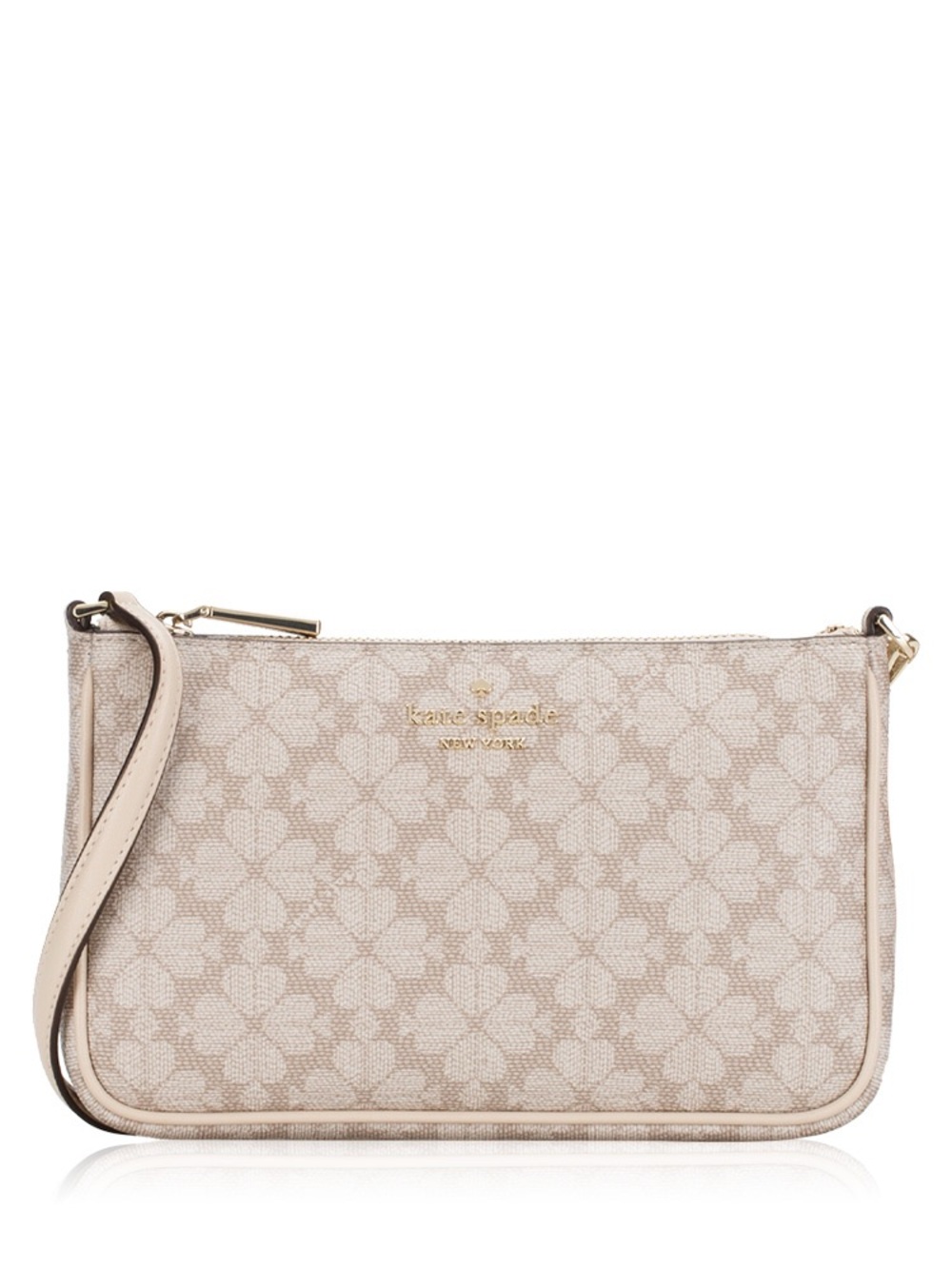 Kate Spade Beige Floral Mini Bag with Gold Hardware